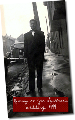 Jimmy at Joe Spillone's wedding, 1944